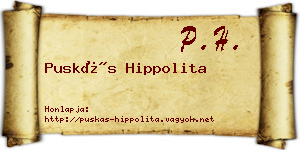 Puskás Hippolita névjegykártya
